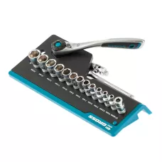 Набор торцевых головок GROSS, трещотка 120 зубьев, 36 предметов, 1/4", CrV 14142