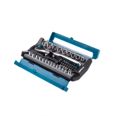 Набор торцевых головок GROSS, трещотка 120 зубьев, 41 предмет, 1/2", 1/4", CrV 14143