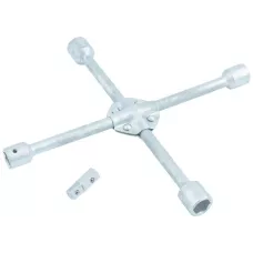 Ключ-крест баллонный, 17 х 19 х 21 х 22 мм, под квадрат 1/2, усиленный, с переходником на 1/2 Stels