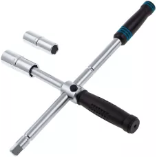 Ключ-крест баллонный GROSS, складной с изменяющимся рычагом,17mm; 19mm; 21mm; 23mm, CrV, хромир. 14270