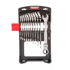 Набор ключей комбинированных, трещоточных шарнирных 11 шт. MATRIX 14796