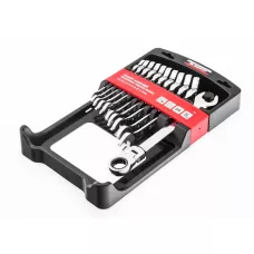 Набор ключей комбинированных, трещоточных шарнирных 11 шт. MATRIX 14796