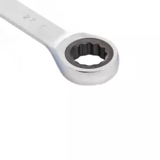 Ключ комбинированный трещоточный, 27 мм, CrV, зеркальный хром MATRIX 14816