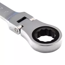 Ключ комбинированный трещоточный, 27 мм, CrV, шарнирный, зеркальный хром MATRIX 14872