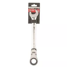 Ключ комбинированный трещоточный, 27 мм, CrV, шарнирный, зеркальный хром MATRIX 14872