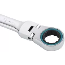 Набор ключей комбинированных с трещоткой GROSS, 8 - 19 мм, 7шт., шарнирные, CrV 14891