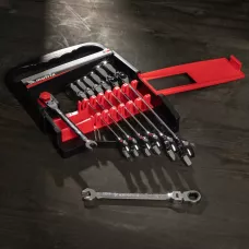 Набор ключей комбинированных, трещеточных шарнирных 8 шт MATRIX 14898