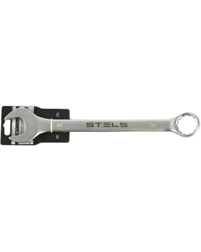 Ключ комбинированный, 30 мм, CrV, матовый хром Stels