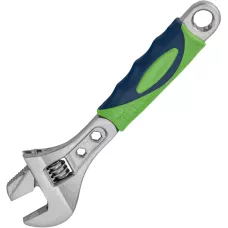 Ключ разводной, 200мм, переставная губка, 2-х комп.рукоятка Сибртех