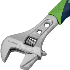 Ключ разводной, 200мм, переставная губка, 2-х комп.рукоятка Сибртех