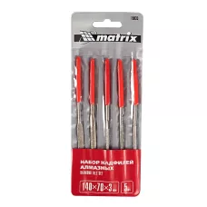 Набор надфилей алмазных, 140 х 70 х 3 мм, 5 шт MATRIX  15833