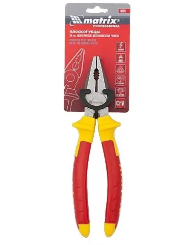 Плоскогубцы комбинированные Insulated, 200 мм, двухкомпонентные рукоятки Matrix Professional