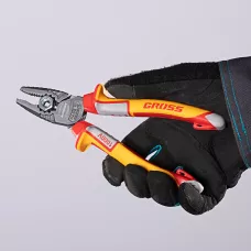 Плоскогубцы комбинированные GROSS, диэлектрические трехкомпонентные рукоятки до 1000 В, 180 мм 16989