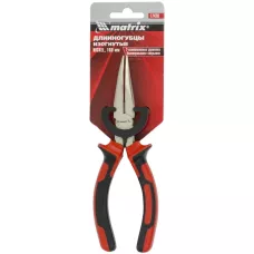 Длинногубцы изогнутые NICKEL, 160 мм, никелированные MATRIX 17420