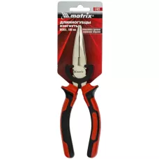 Длинногубцы изогнутые NICKEL, 180 мм, никелированные MATRIX 17422