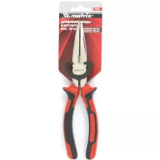 Длинногубцы изогнутые NICKEL, 200 мм, никелированные MATRIX 17424