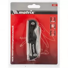 Нож многофункциональный, 7 функций, в чехле, 107 мм MATRIX 17624