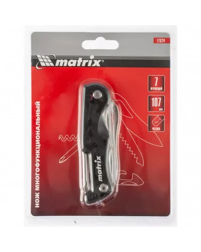 Нож многофункциональный, 7 функций, в чехле, 107 мм Matrix