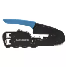 Клещи GROSS для обжима телефонных и компьютерных клемм RJ45, 8P и RJ11/12, 6P, компакт., CAT5 17723