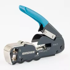 Клещи GROSS для обжима телефонных и компьютерных клемм RJ45, 8P и RJ11/12, 6P, компакт., CAT5 17723