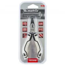 Длинногубцы Mini, 125 мм, изогнутые, авторазжим MATRIX 17831