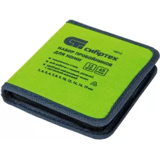 Набор пробойников для кожи 3 4 5 6 7 8 9 10 12 14 16 19 мм, 12 шт, чехол Сибртех