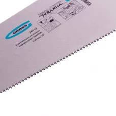 Ножовка по дереву GROSS PIRANHA, усиленное трапецевидное полотно, 500 мм, 11-12TPI, зуб3D, каленый зуб, 2-комп. рукоятка 24117