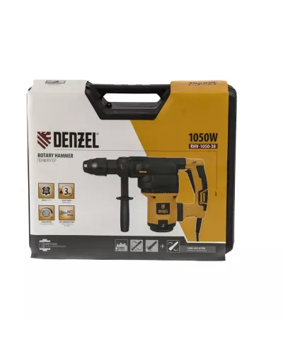 Перфоратор электрический RHV-1050-38-max, SDS-max, 1050 Вт, 10 Дж, 2 плюс 1 режим Denzel