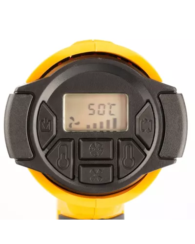Фен технический HG-2000E, 2000 Вт, 2 режима, LCD дисплей Denzel