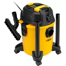 Пылесос строительный DENZEL RVC20, 1400 Вт, бак 20 л, шланг 3 м, розетка с автосинхр.