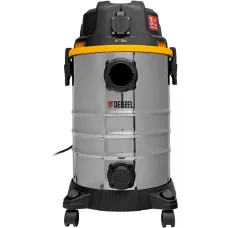 Пылесос строительный DENZEL RVC30, 1400 Вт, бак 30 л, шланг 3 м, розетка с автосинхр.