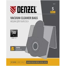 Комплект мешков одноразовых для пылесосов DENZEL RVC20, RVC30, LVC20, LVC30, 5 шт.
