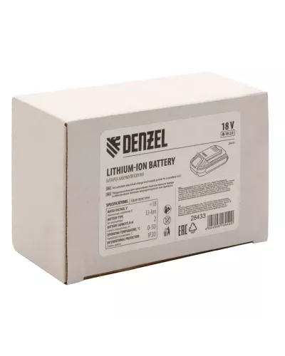 Батарея аккумуляторная IB-18-2.0, Li-Ion, 18 В, 2.0 А/ч Denzel