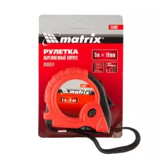 Рулетка Rubber, 5 м х 19 мм, обрезиненный корпус MATRIX 31002
