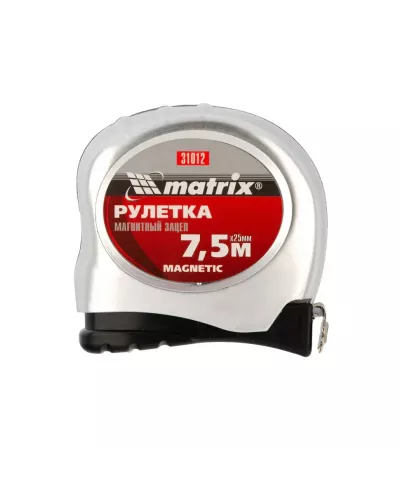 Рулетка Magnetic,7,5 м х 25 мм,магнитный зацеп Matrix