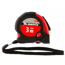 Рулетка, 3 м х 16 мм, обрезиненный корпус MATRIX 31019