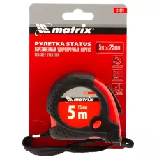 Рулетка, 5 м х 25 мм, обрезиненный корпус MATRIX 31029