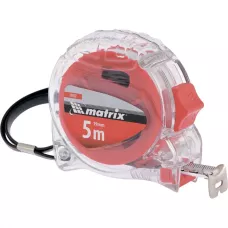 Рулетка Crystal, 5 м х 25 мм, корпус из поликарбоната MATRIX 31073