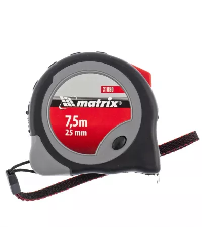 Рулетка Continuous fixation,7,5 м х 25 мм,двухкомпонентный корпус,плавная фиксация Matrix