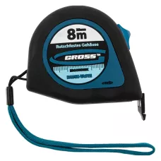 Рулетка GROSS "Ergonomisch", 8 м x 25 мм, магнитный обрезиненный зацеп 31104