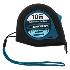 Рулетка GROSS "Ergonomisch",10 м x 25 мм, магнитный обрезиненный зацеп 31105