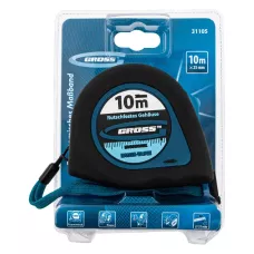 Рулетка GROSS "Ergonomisch",10 м x 25 мм, магнитный обрезиненный зацеп 31105