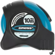 Рулетка GROSS "Schlagfest",10 м x 25 мм, магн. обрез зацеп, двухст. шкала, автоматич. фиксация 31115