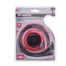 Рулетка геодезическая 20 м х 15 мм, двусторонняя шкала MATRIX 31270