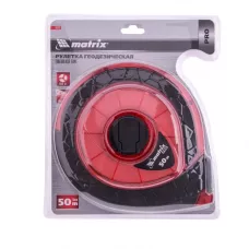 Рулетка геодезическая 50 м х 15 мм, двусторонняя шкала MATRIX 31272