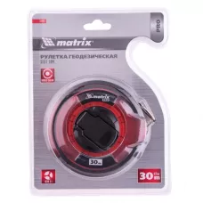 Рулетка геодезическая 30 м х 12,5 мм, односторонняя шкала MATRIX 31281