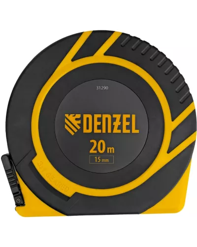 Рулетка геодезическая 20 м х 15 мм, закрытый корпус, фиберглассовая лента Denzel