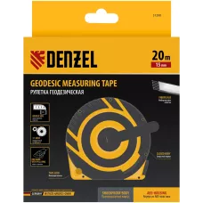 Рулетка геодезическая DENZEL 20 м х 15 мм, закрытый корпус, фиберглассовая лента
