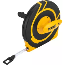 Рулетка геодезическая DENZEL 50 м х 15 мм, закрытый корпус, фиберглассовая лента