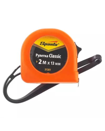 Рулетка Classic,2 м х 13 мм,пластиковый корпус Sparta